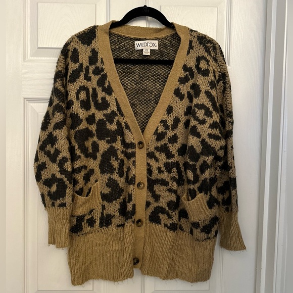 WildFox animal print cardigan - Picture 1 of 6